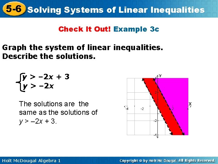 5 -6 Solving Systems of Linear Inequalities Check It Out! Example 3 c Graph
