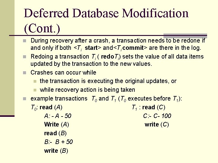Module 10 Recovery System Chapter 17 Recovery System