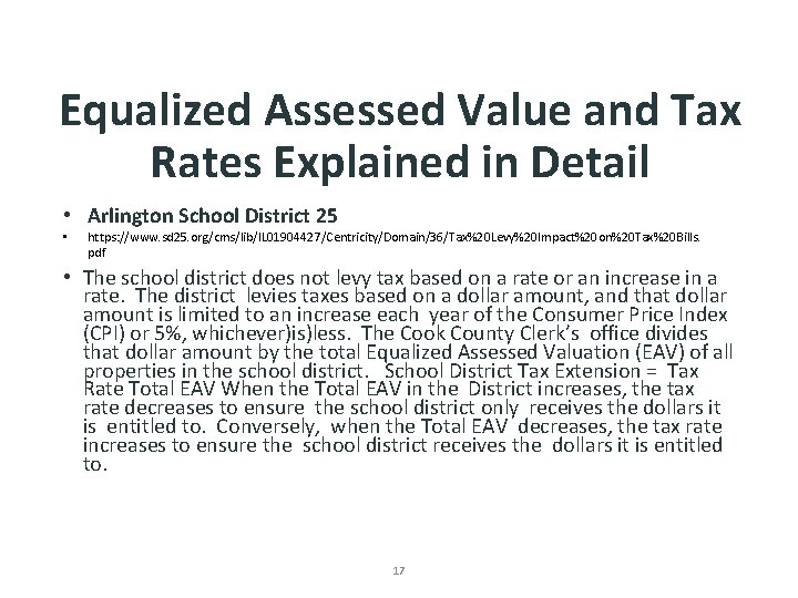 Equalized Assessed Value and Tax Rates Explained in Detail • Arlington School District 25