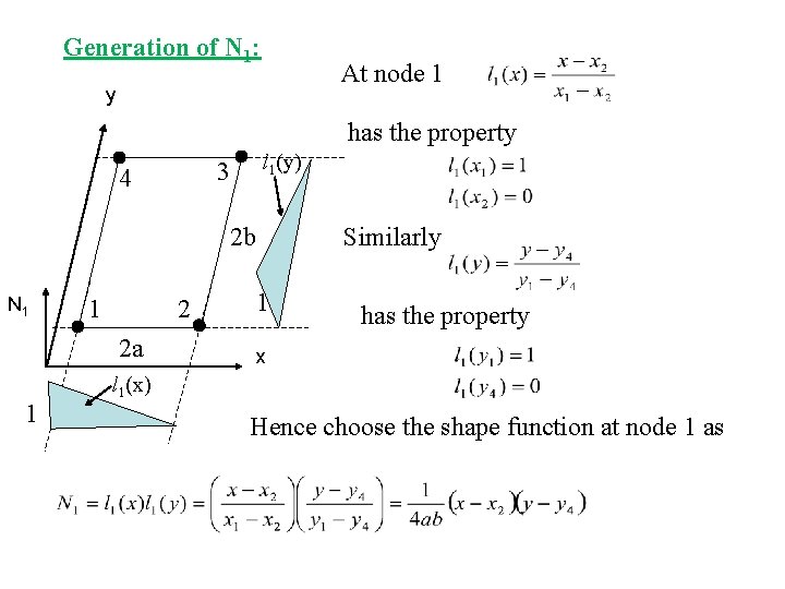 Generation of N 1: At node 1 y has the property l 1(y) 3