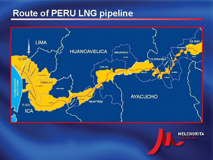 Route of PERU LNG pipeline 