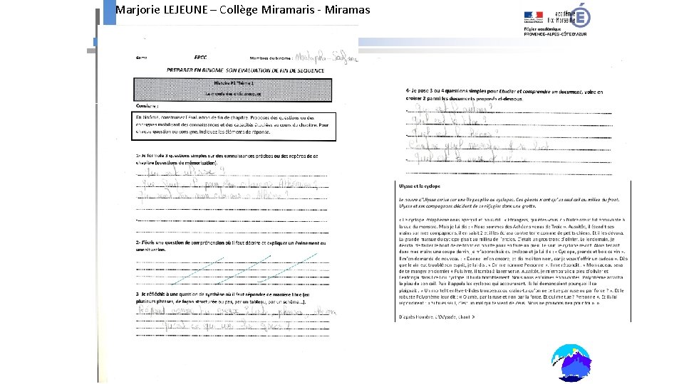 Marjorie LEJEUNE – Collège Miramaris - Miramas 