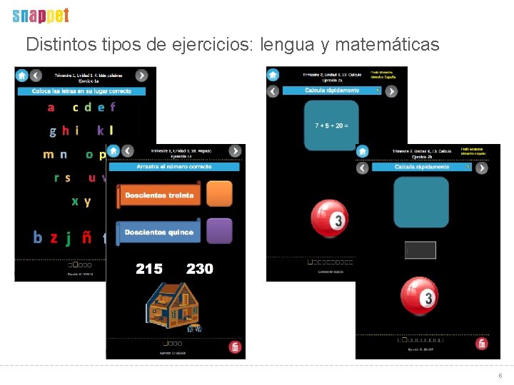 Distintos tipos de ejercicios: lengua y matemáticas 5 