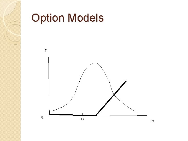Option Models E 0 D A 