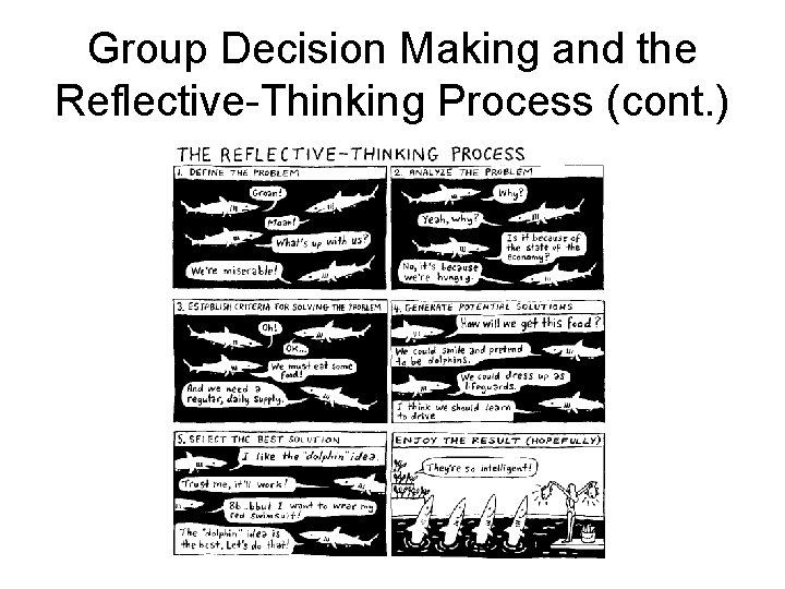 Group Decision Making and the Reflective-Thinking Process (cont. ) 