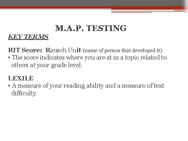 Map Test Rit Score Goal MAP Testing Life After High School Created by