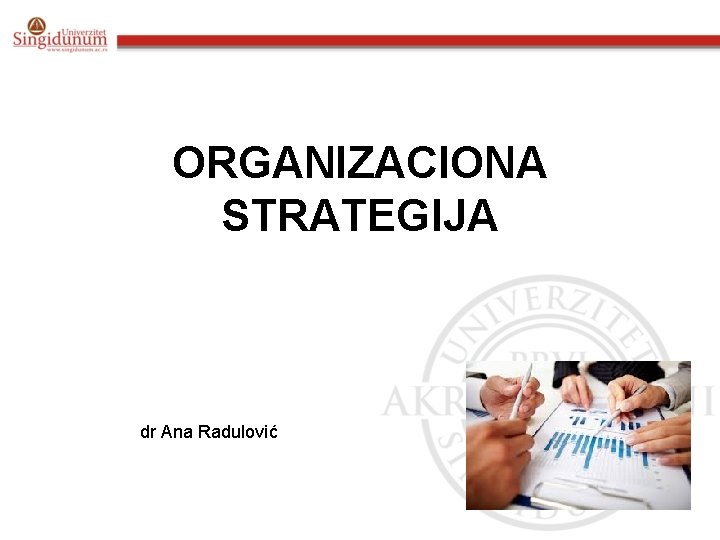 ORGANIZACIONA STRATEGIJA dr Ana Radulović 