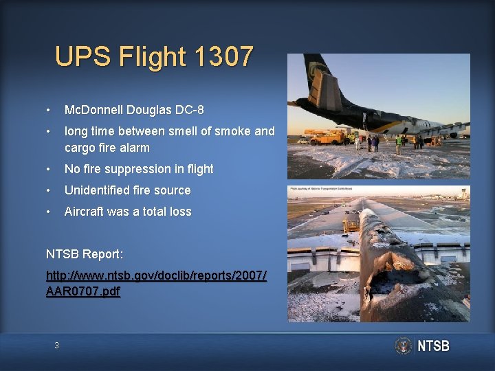 UPS Flight 1307 • Mc. Donnell Douglas DC-8 • long time between smell of UPS Flight 1307 • Mc. Donnell Douglas DC-8 • long time between smell of