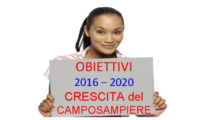 OBIETTIVI 2016 – 2020 CRESCITA del CAMPOSAMPIERE 