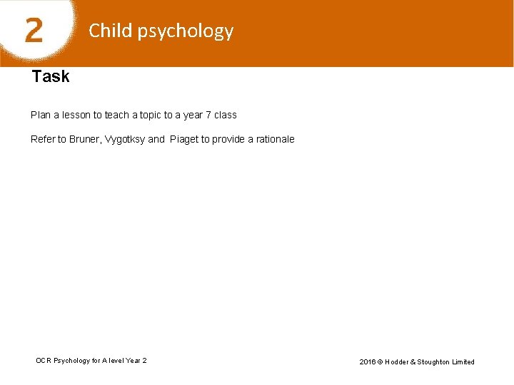 Child psychology Task Plan a lesson to teach a topic to a year 7