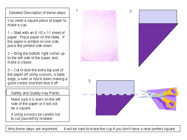 Detailed Description of these steps 1. 2. You need a square piece of paper Detailed Description of these steps 1. 2. You need a square piece of paper