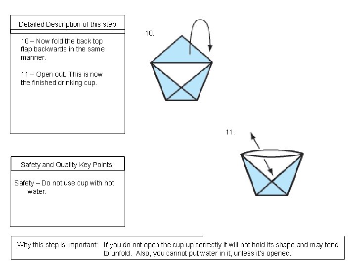 Detailed Description of this step 10. 10 – Now fold the back top flap Detailed Description of this step 10. 10 – Now fold the back top flap