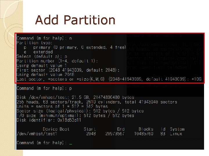 Add Partition 