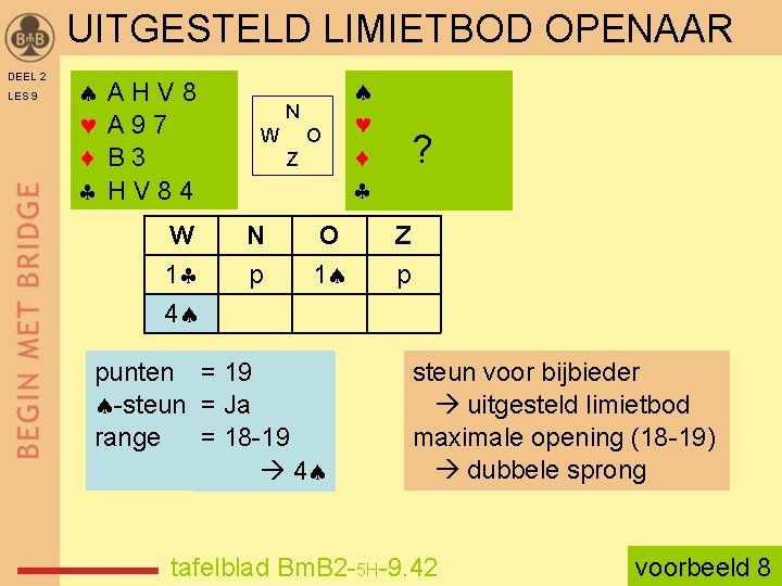 UITGESTELD LIMIETBOD OPENAAR DEEL 2 LES 9 AHV 8 A 97 B 3 HV