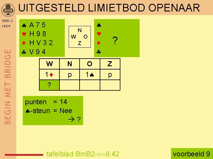 UITGESTELD LIMIETBOD OPENAAR DEEL 2 LES 9 A 75 H 98 HV 32 V