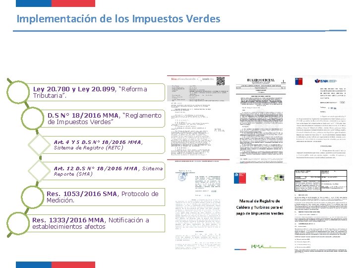 Implementación de los Impuestos Verdes Ley 20. 780 y Ley 20. 899, “Reforma Tributaria”.