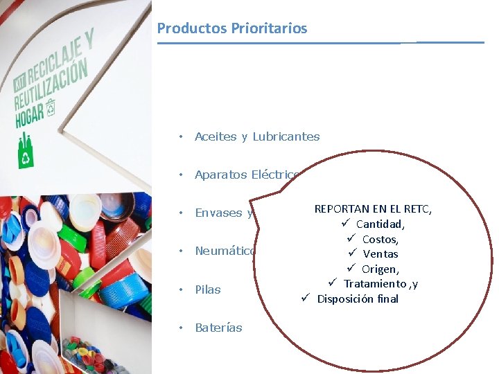 Imagen Referencial Productos Prioritarios • Aceites y Lubricantes • Aparatos Eléctricos y Electrónicos •