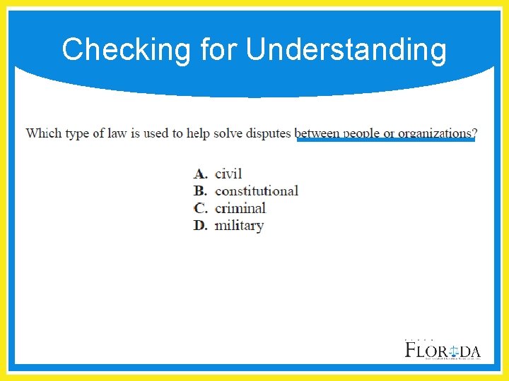 Checking for Understanding 