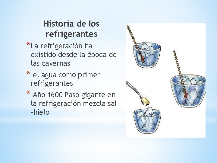 Historia de los refrigerantes *La refrigeración ha existido desde la época de las cavernas