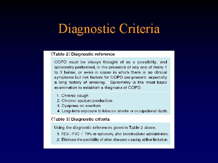 Diagnostic Criteria 