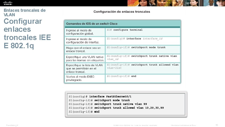 Enlaces troncales de VLAN Configurar enlaces troncales IEE E 802. 1 q Presentation_ID ©