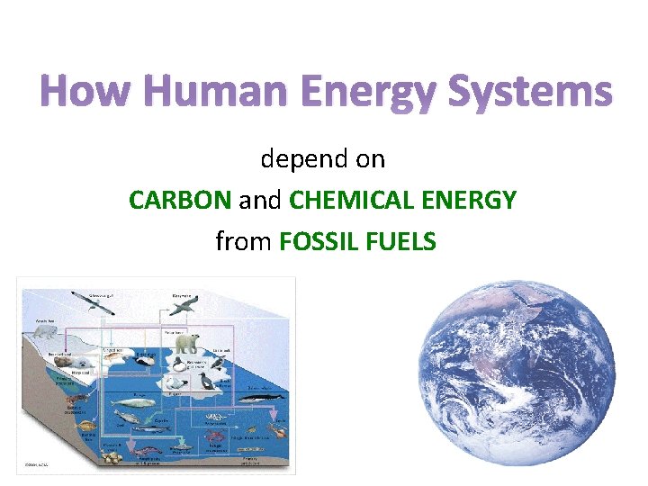 How Human Energy Systems depend on CARBON and CHEMICAL ENERGY from FOSSIL FUELS 