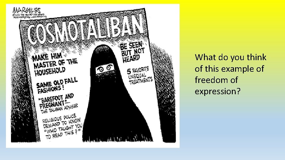 What do you think of this example of freedom of expression? 