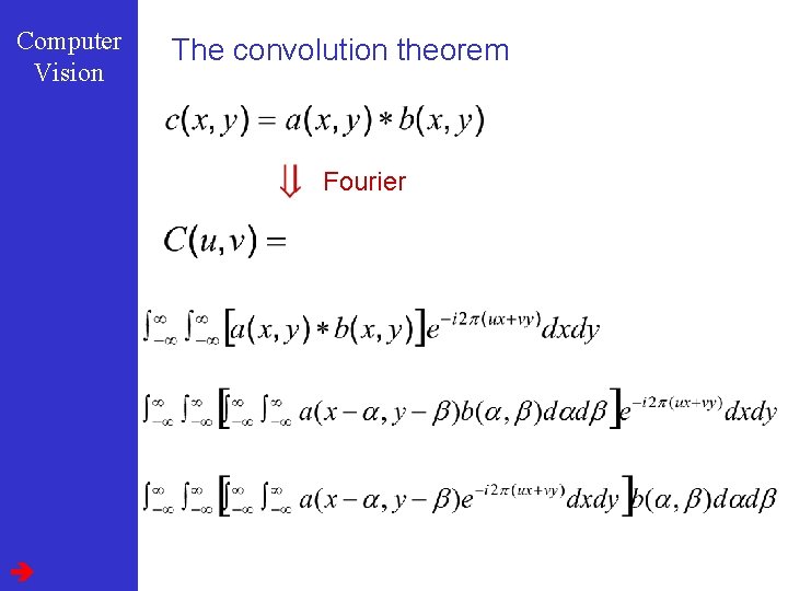 Computer Vision The convolution theorem Fourier 