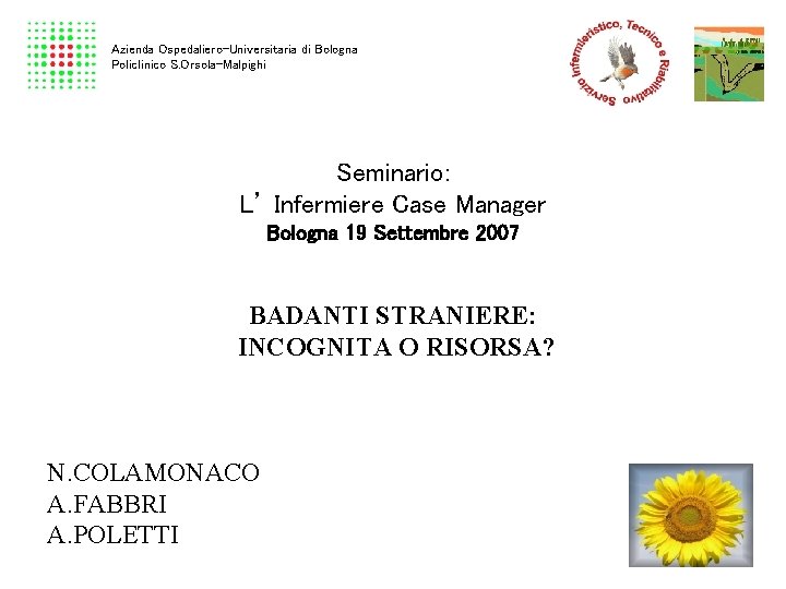 Azienda Ospedaliero-Universitaria di Bologna Policlinico S. Orsola-Malpighi Seminario: L’ Infermiere Case Manager Bologna 19