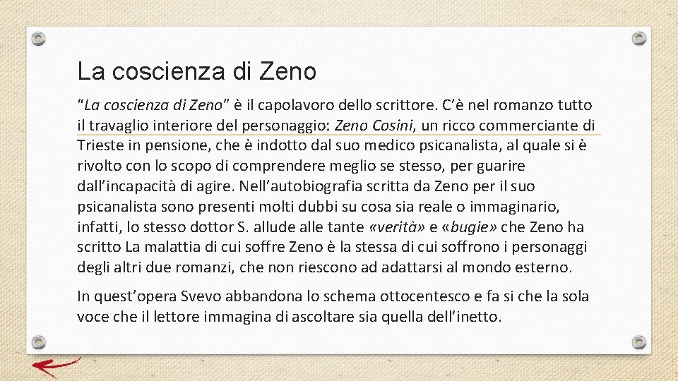 La coscienza di Zeno “La coscienza di Zeno” è il capolavoro dello scrittore. C’è La coscienza di Zeno “La coscienza di Zeno” è il capolavoro dello scrittore. C’è