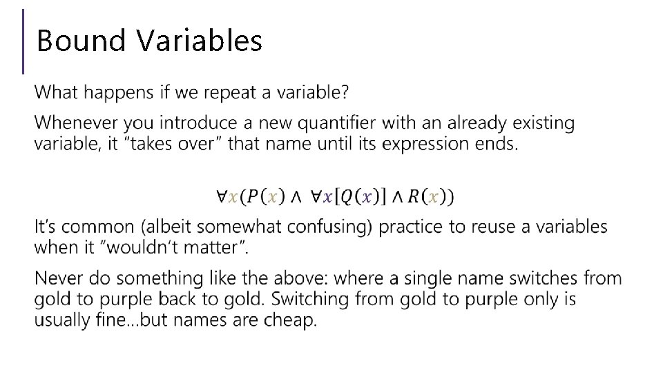 Bound Variables 