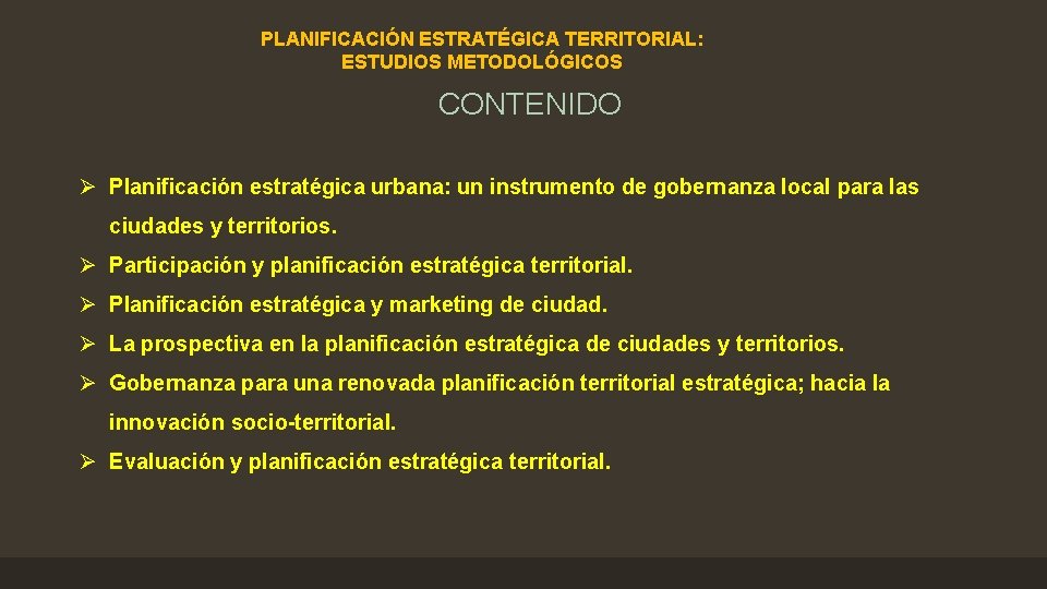 PLANIFICACIN ESTRATGICA TERRITORIAL ESTUDIOS METODOLGICOS y TCNICAS DE