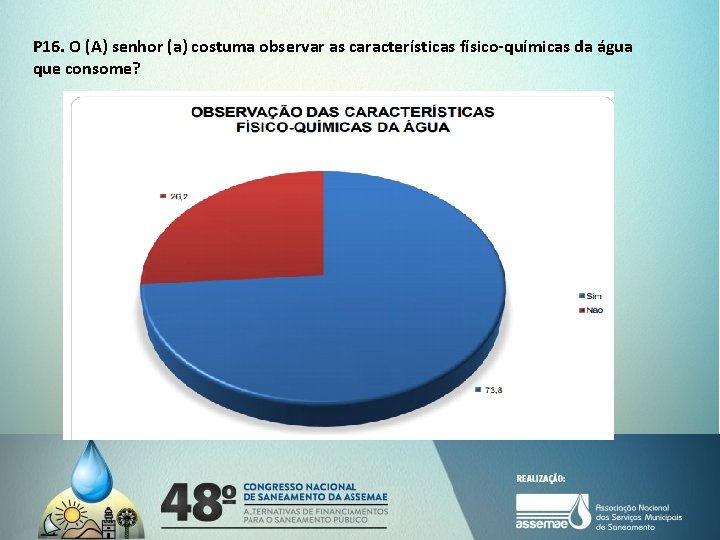 P 16. O (A) senhor (a) costuma observar as características físico-químicas da água que