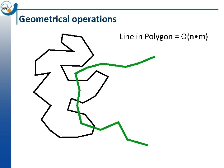 Geometrical operations Line in Polygon = O(n • m) 