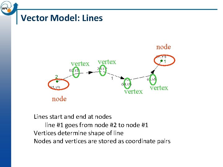 Vector Model: Lines node vertex Lines start and end at nodes line #1 goes