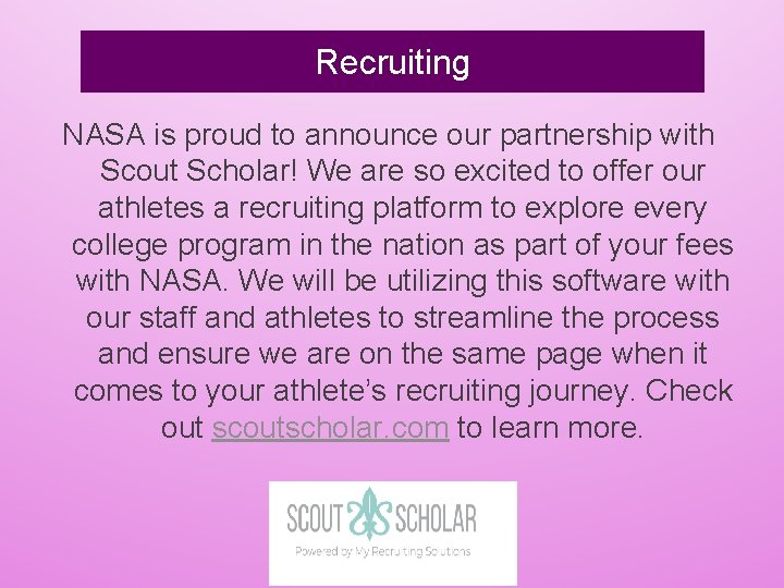 Recruiting NASA is proud to announce our partnership with Scout Scholar! We are so