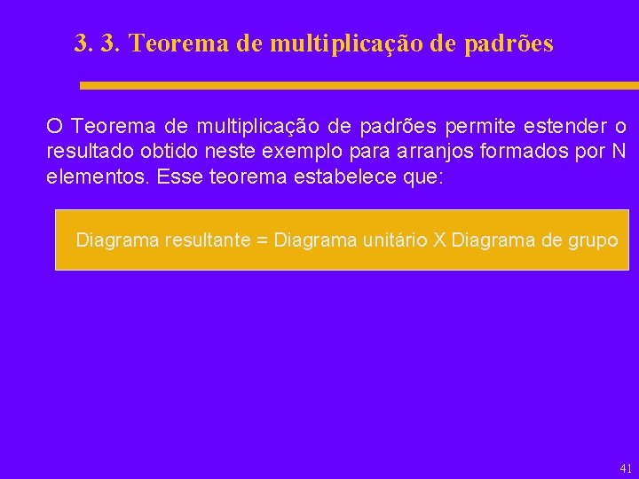 3. 3. Teorema de multiplicação de padrões O Teorema de multiplicação de padrões permite