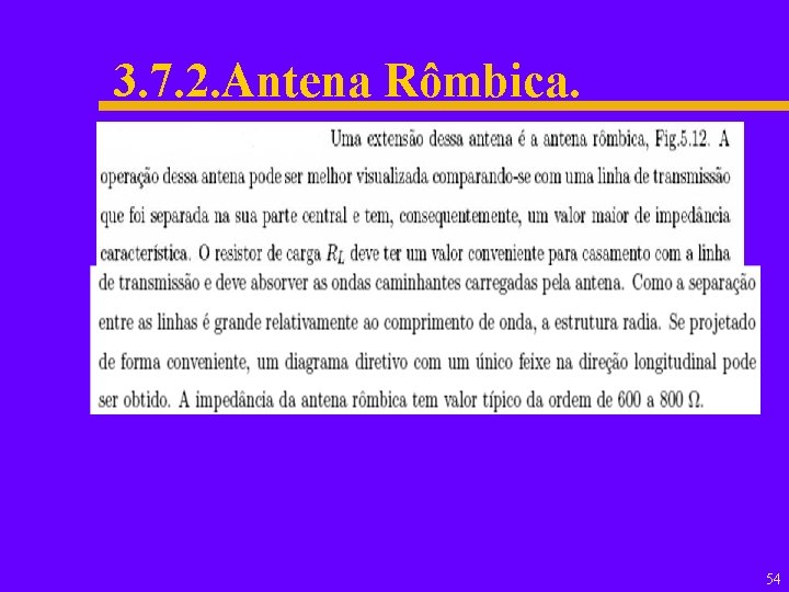 3. 7. 2. Antena Rômbica. 54 