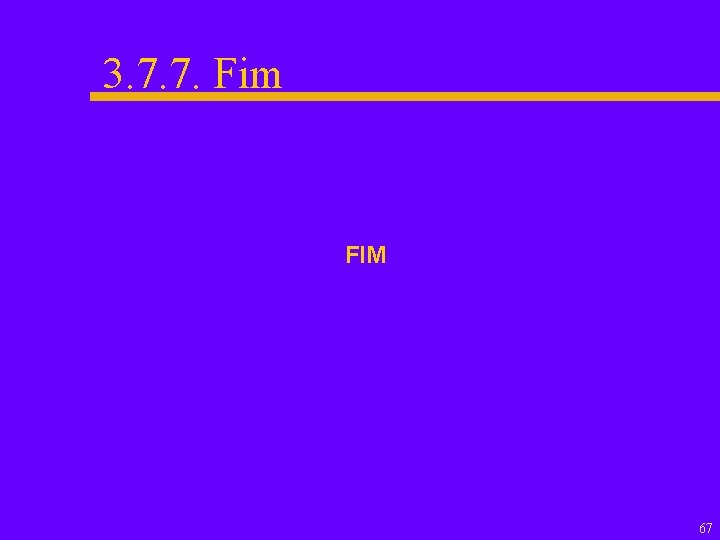 3. 7. 7. Fim FIM 67 