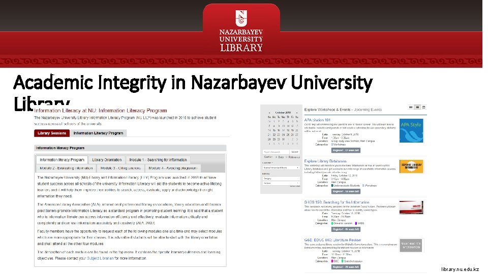 Academic Integrity in Nazarbayev University Library library. nu. edu. kz 