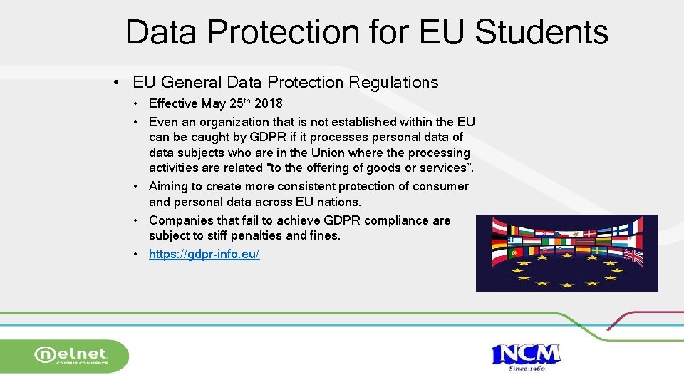 Data Protection for EU Students • EU General Data Protection Regulations • Effective May