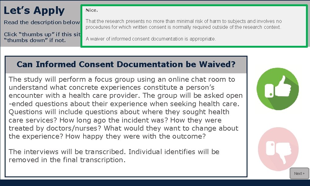 Let’s Apply Nice. Read the description below. That the research presents no more than