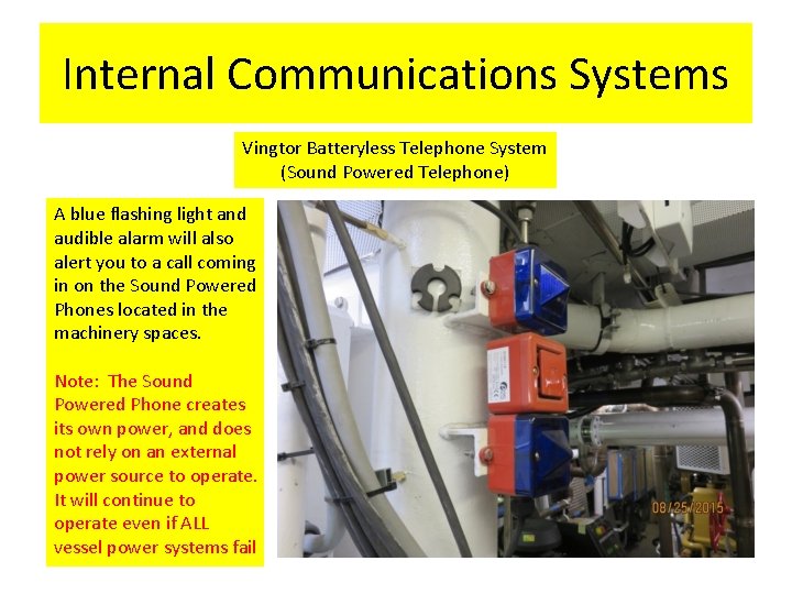 Internal Communications Systems Vingtor Batteryless Telephone System (Sound Powered Telephone) A blue flashing light