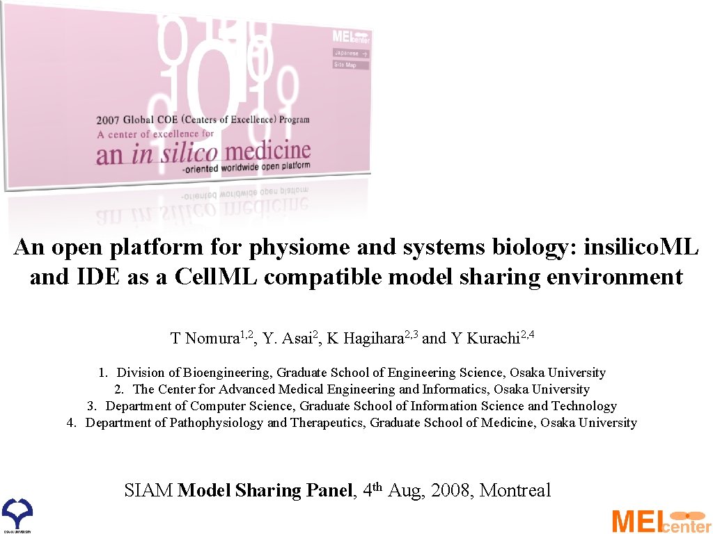 An open platform for physiome and systems biology: insilico. ML and IDE as a