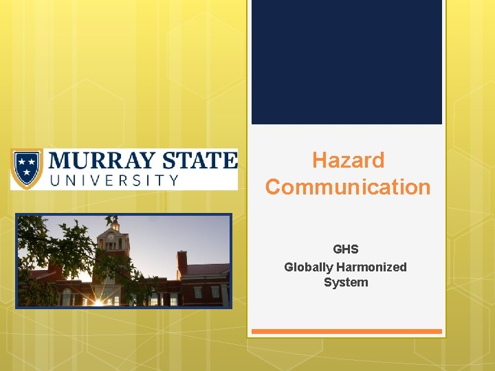 Hazard Communication GHS Globally Harmonized System 