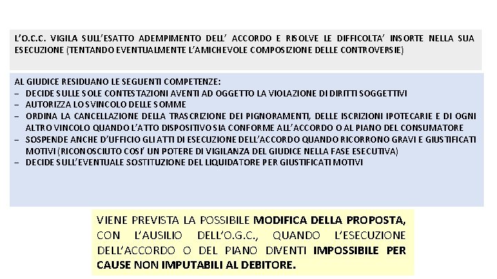 L’O. C. C. VIGILA SULL’ESATTO ADEMPIMENTO DELL’ ACCORDO E RISOLVE LE DIFFICOLTA’ INSORTE NELLA