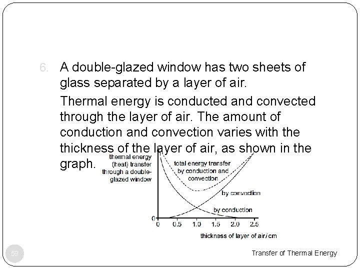 6. A double-glazed window has two sheets of glass separated by a layer of