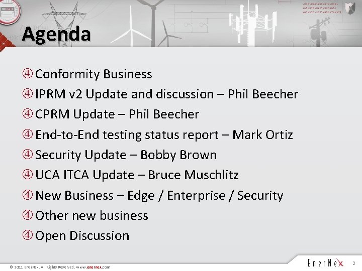 Agenda Conformity Business IPRM v 2 Update and discussion – Phil Beecher CPRM Update