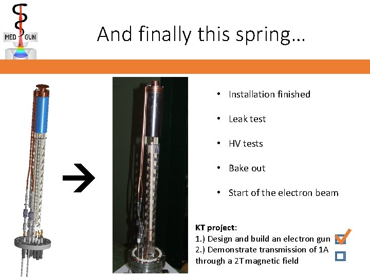 And finally this spring… • Installation finished • Leak test • HV tests •