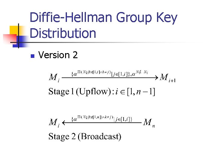 Diffie-Hellman Group Key Distribution n Version 2 